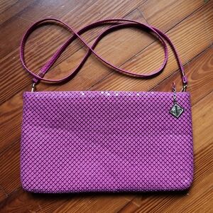 Whiting And Davis Vintage Hot Pink Crossbody Shoulder Bag
